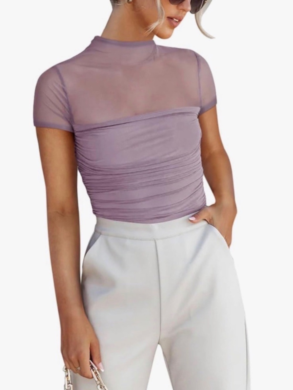 Bundle - Mock Neck Mesh Bodysuits
